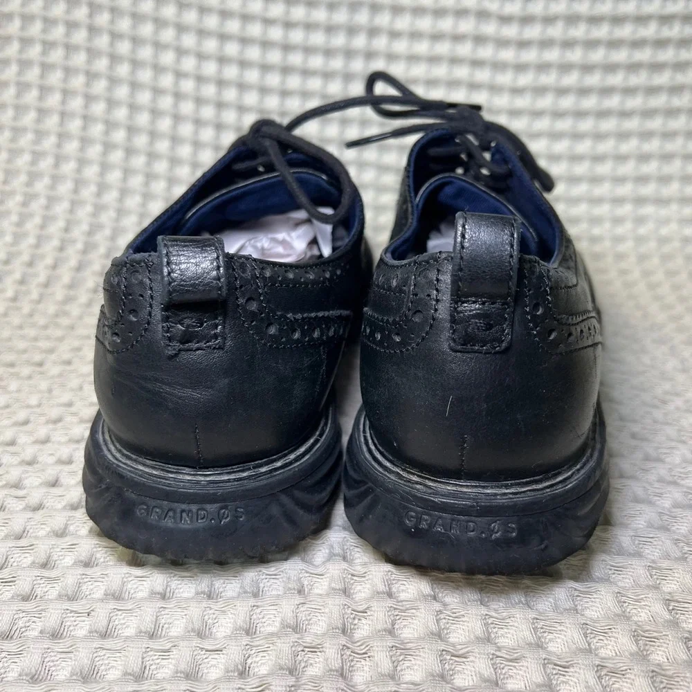 Cole Haan Mens Wingtip Oxford‎ Dress Shoes Black Leather Grand Explore Size 8.5